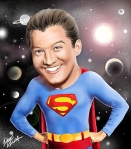 Digital drawing of George Reeves as Superman